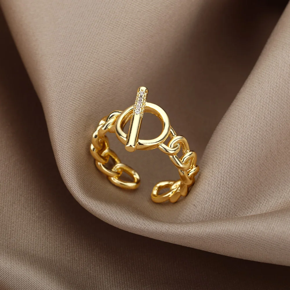 Zircon OT Buckle Rings for Women Stainless Steel Gothic Adjustable Punk Cuban Chain Finger Ring 2021 Fashion Party Jewelry Gift
Zircon OT Buckle Rings for Women Stainless Steel Gothic Adjustable Punk Cuban Chain Finger Ring 2021 Fashion Party Jewelry Gift