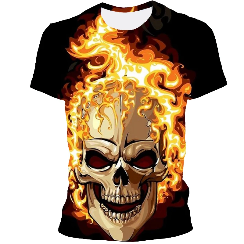 2021 Summer men's T-shirt casual round neck short-sleeved T-shirt devil skull fashion trendy brand skull 3D T-shirt male XXS-6XL 
2021 Summer men's T-shirt casual round neck short-sleeved T-shirt devil skull fashion trendy brand skull 3D T-shirt male XXS-6XL