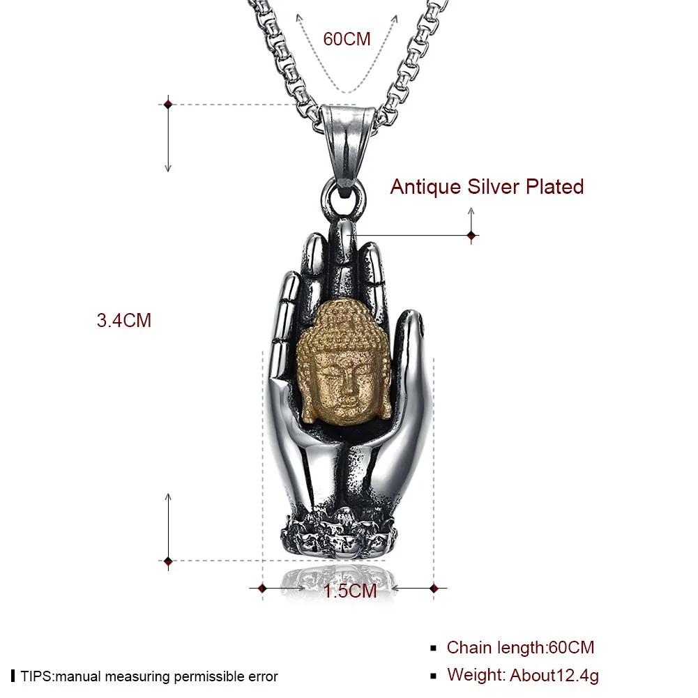 The Ancient Maya Hiphop Retro Silver Plated Necklace Hand with Buddha for Men Party Gift Sweater Necklace GMYN145
The Ancient Maya Hiphop Retro Silver Plated Necklace Hand with Buddha for Men Party Gift Sweater Necklace GMYN145