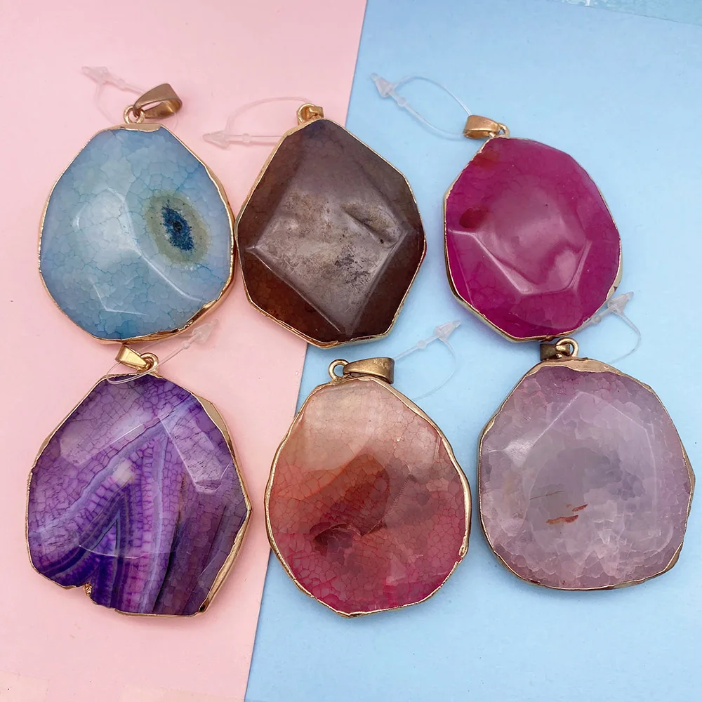 Natural Stone Agate Necklace Pendants Faceted Irregular Shape Pendant Jewelry DIY Making Charms for Earring Accessories Supplies
Natural Stone Agate Necklace Pendants Faceted Irregular Shape Pendant Jewelry DIY Making Charms for Earring Accessories Supplies