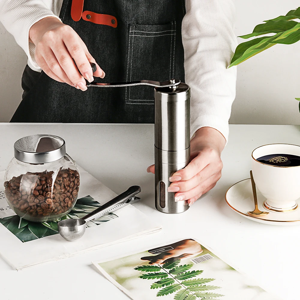 Silver Coffee Grinder Mini Stainless Steel Hand Manual Handmade Coffee Bean Burr Grinders Mill Kitchen Tool Grinders
Silver Coffee Grinder Mini Stainless Steel Hand Manual Handmade Coffee Bean Burr Grinders Mill Kitchen Tool Grinders