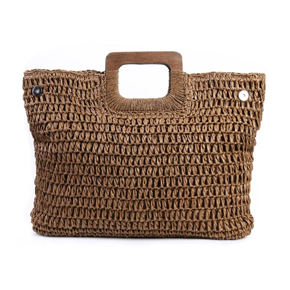 

Vintage Bohemian Straw Bag for Women Summer Large Capacity Beach Handbags Rattan Handmade Kintted Travel Bags Bolsas Mujer