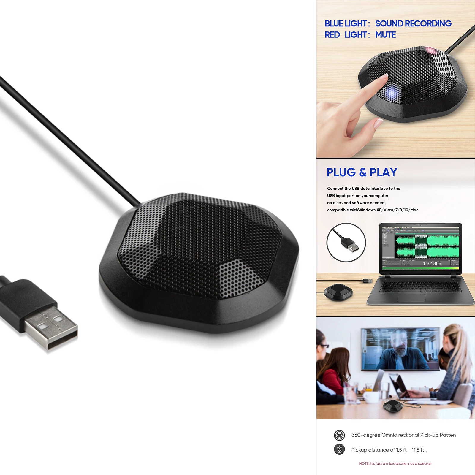 Проводной USB сенсорный выключатель для записи живого микрофона игровое общение стерео 360 ° всенаправленное, быстрое отключение портативног...
Проводной USB сенсорный выключатель для записи живого микрофона игровое общение стерео 360 ° всенаправленное, быстрое отключение портативног...
