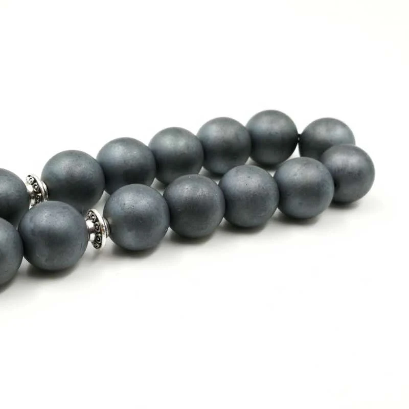 Натуральный гематит Tasbih серый матовый камень Misbaha четки ручной работы kazaz 33