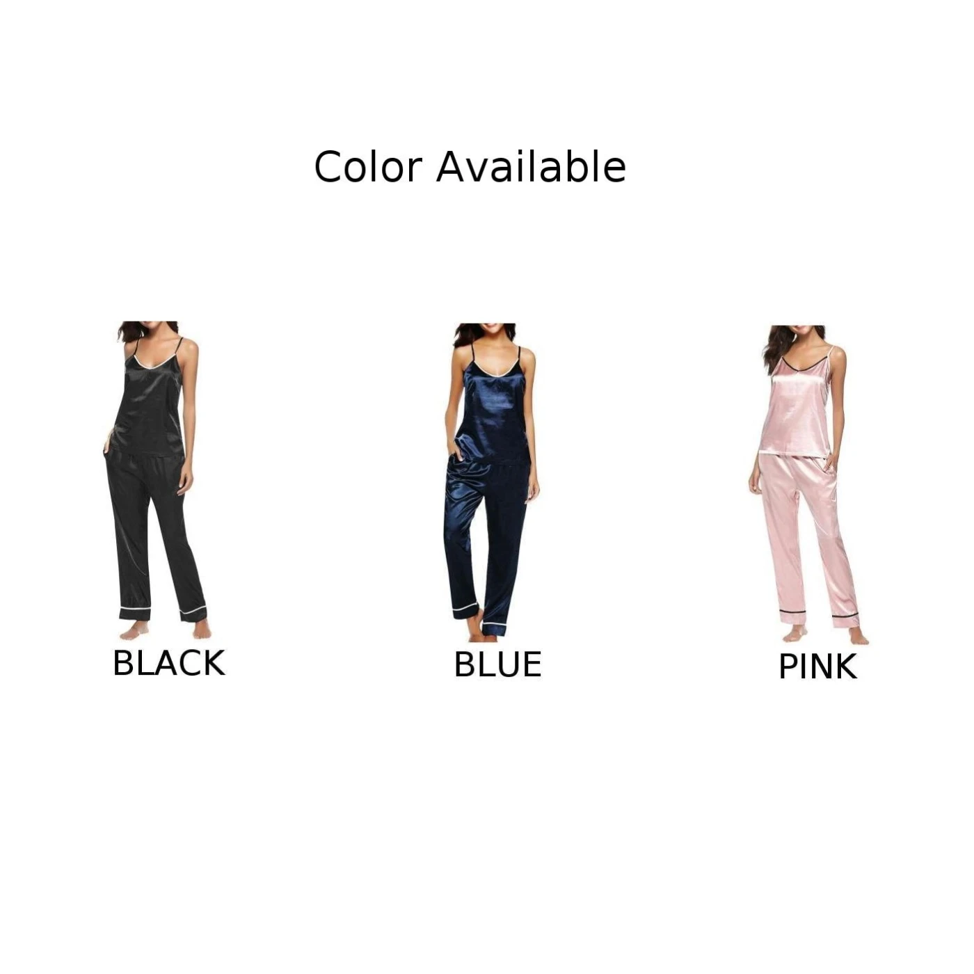 Sexy Women Silk Satin Pajamas Set Sleepwear Loungewear Sleeveless Top Long Pants M-2XL Nightwear Homewear
Sexy Women Silk Satin Pajamas Set Sleepwear Loungewear Sleeveless Top Long Pants M-2XL Nightwear Homewear