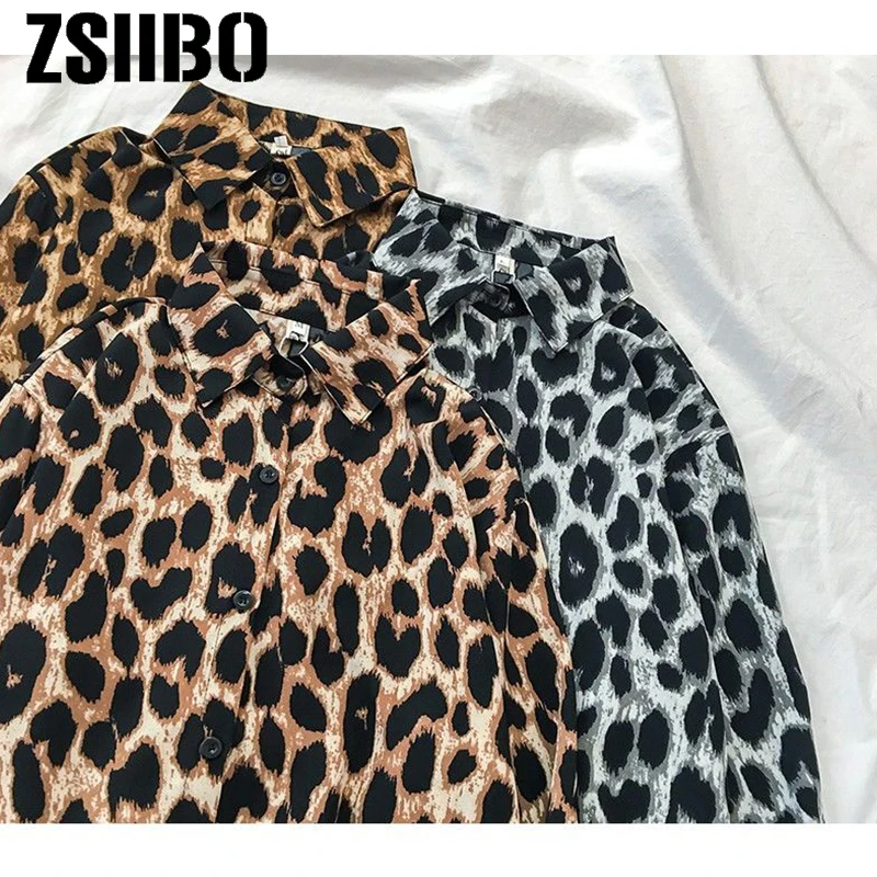 -sleeved jersey niche retro Блузки Рубашки blouses Leopard shirt women ins style design sense 2021 new loose fashion sexy long
-sleeved jersey niche retro Блузки Рубашки blouses Leopard shirt women ins style design sense 2021 new loose fashion sexy long