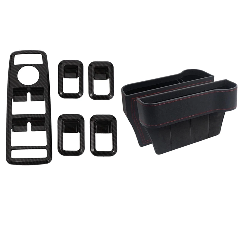 2 Set Car Accessories: 1 Set Pu Leather Seat Console Organizer Pocket & 1 Set Car Decor Door Window Switch Cover Trims
2 Set Car Accessories: 1 Set Pu Leather Seat Console Organizer Pocket & 1 Set Car Decor Door Window Switch Cover Trims