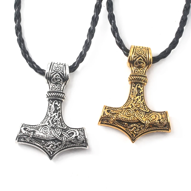 Retro Punk Thor's Hammer Necklace Viking Norse Runes Amulet Pendant Necklace for Men Jewelry Accessories
Retro Punk Thor's Hammer Necklace Viking Norse Runes Amulet Pendant Necklace for Men Jewelry Accessories