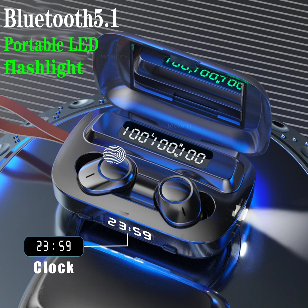 TWS Bluetooth 5.1 Earphone Stereo Wireless Headphones Sports Waterproof Wireless Earphones Touch Earbuds With Flashlight Clock
TWS Bluetooth 5.1 Earphone Stereo Wireless Headphones Sports Waterproof Wireless Earphones Touch Earbuds With Flashlight Clock