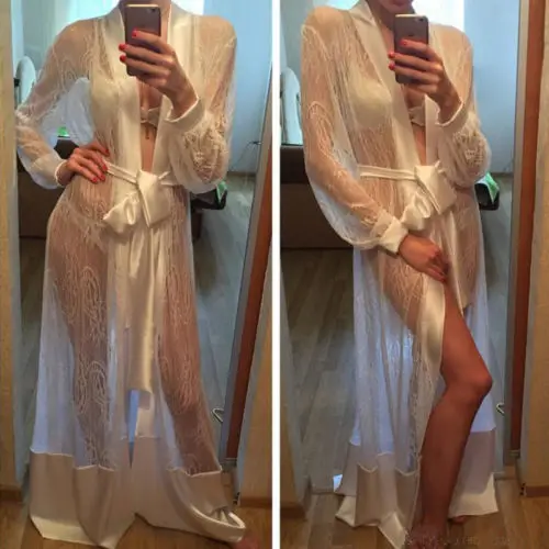 Exotic Costumes 2021 Sexy See-through Mesh Lace Up Long Sleeve Babydoll Lingerie Nightwear Robe Lace Kimono
Exotic Costumes 2021 Sexy See-through Mesh Lace Up Long Sleeve Babydoll Lingerie Nightwear Robe Lace Kimono