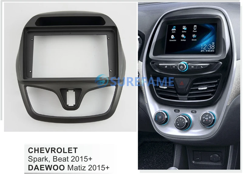 9 дюймовая Автомобильная панель Fascia Для CHEVROLET Spark Beat / DAEWOO Matiz 2015 + Facia Dash Kit адаптер