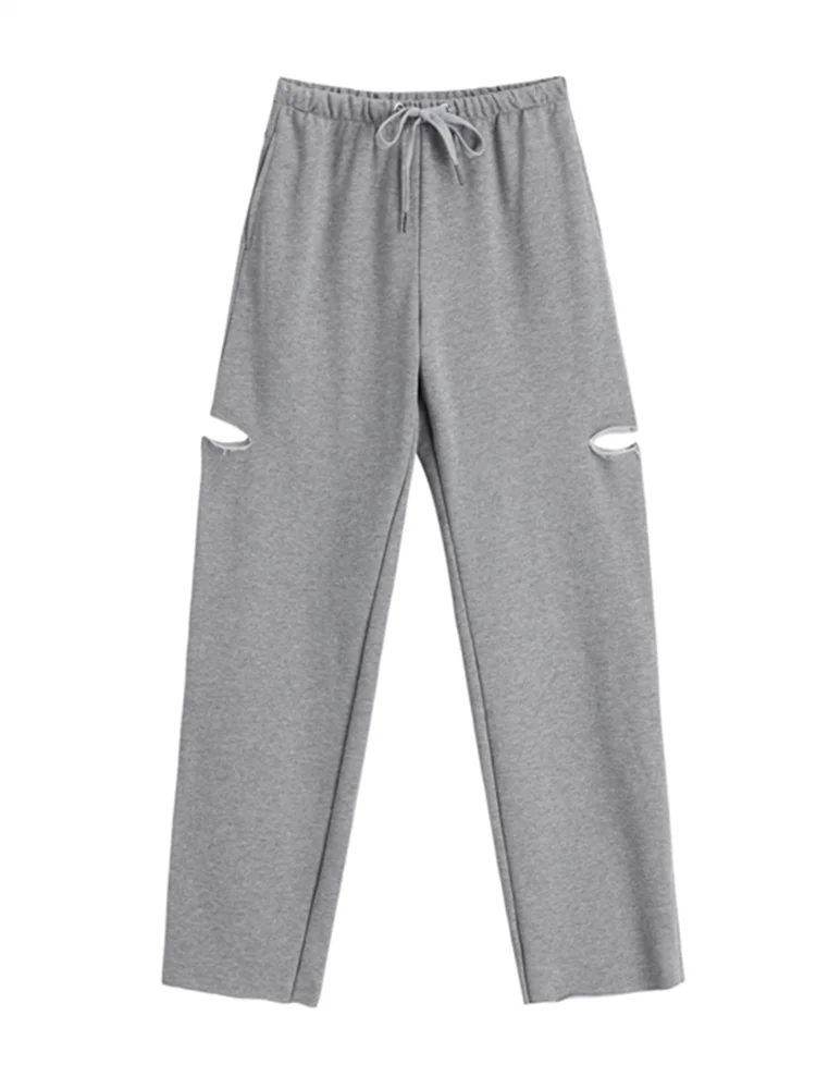 POUNGDUDU 2021 Spring Female Pants For Women Ripped Sweatpants Wide Leg Trousers Loose Straight Female Elastic Waist Casual
POUNGDUDU 2021 Spring Female Pants For Women Ripped Sweatpants Wide Leg Trousers Loose Straight Female Elastic Waist Casual
