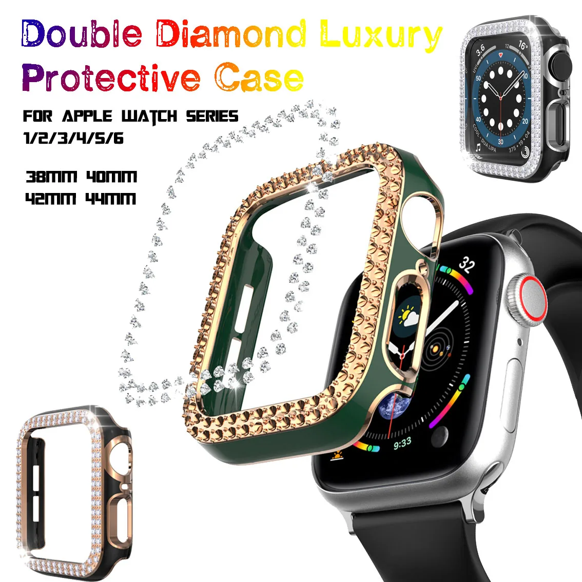 Чехол-бампер с алмазами защитный чехол для Apple Watch Band Series 6 SE 54321 38 мм 42 мм для Iwatch 40 мм 44 мм, роскошные аксессуары 
Чехол-бампер с алмазами защитный чехол для Apple Watch Band Series 6 SE 54321 38 мм 42 мм для Iwatch 40 мм 44 мм, роскошные аксессуары