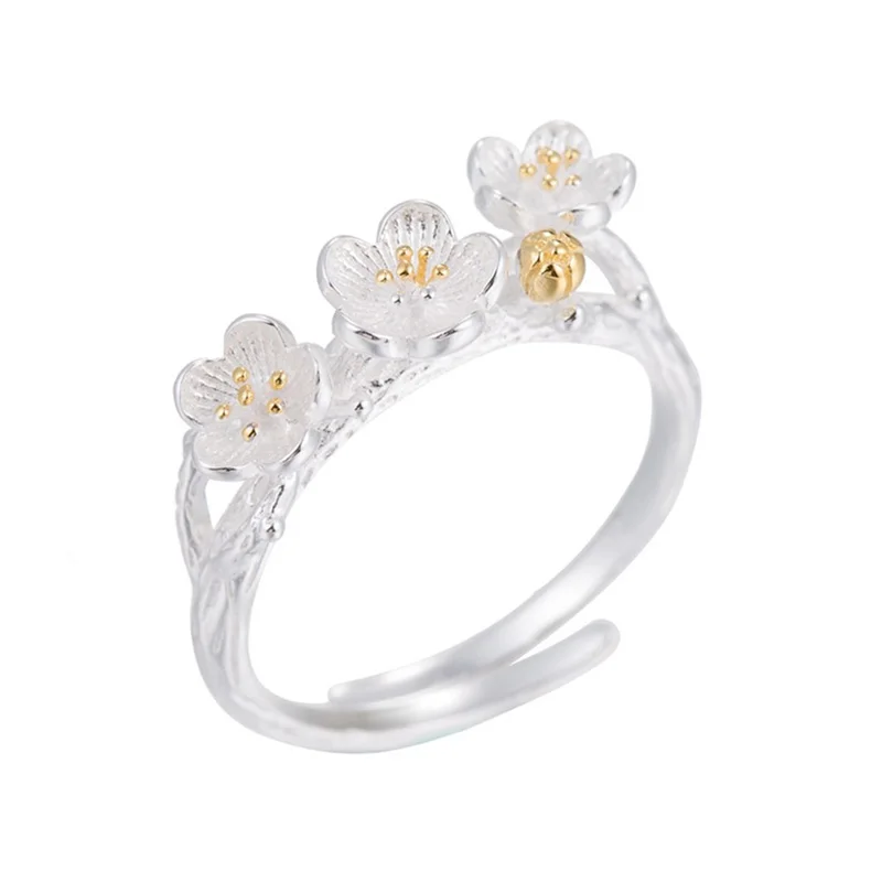 Beautiful Cherry Blossom Branch Resizable Open Ring In White Copper Silver Plated Medium Woman Party Cosplay Jewelry Gift
Beautiful Cherry Blossom Branch Resizable Open Ring In White Copper Silver Plated Medium Woman Party Cosplay Jewelry Gift