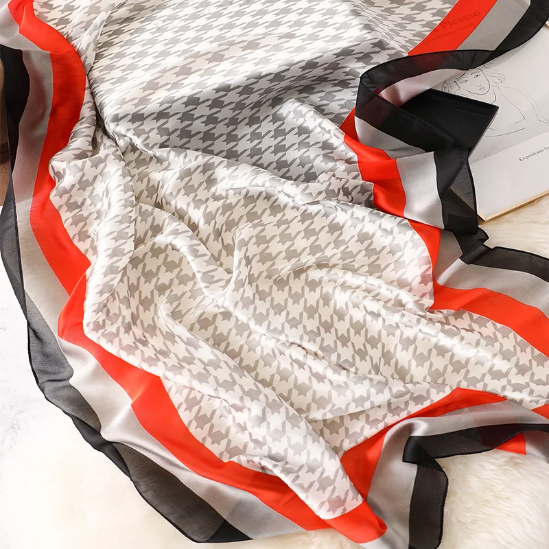 Luxury brand designer silk scarf women fashion houndstooth pashmina high quality thin shawls wraps femme foulard bandana hijab
Luxury brand designer silk scarf women fashion houndstooth pashmina high quality thin shawls wraps femme foulard bandana hijab
