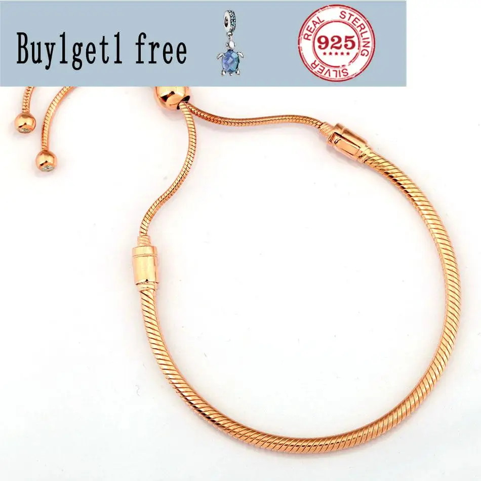 925 Sterling Silver Rose Gold Moments Sliding Clasp Adjust pan Bracelet Bangle Fit Women Bead Charm Diy Europe Jewelry
925 Sterling Silver Rose Gold Moments Sliding Clasp Adjust pan Bracelet Bangle Fit Women Bead Charm Diy Europe Jewelry
