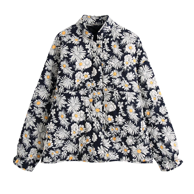Women 2021 za fashion daisy printed casual loose puffer jacket vintage stand-up collar long sleeve female outerwear chic tops
Women 2021 za fashion daisy printed casual loose puffer jacket vintage stand-up collar long sleeve female outerwear chic tops