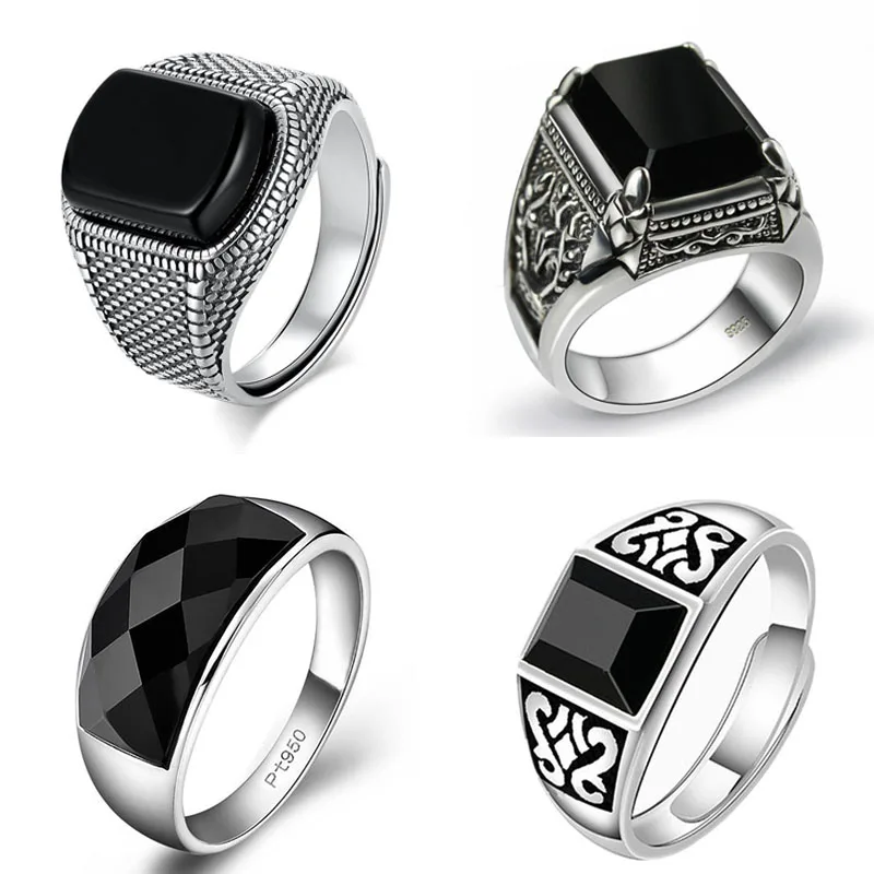 New silver original geometric inlaid black agate big domineering exaggerated ring niche design men's opening adjustable jewelry
New silver original geometric inlaid black agate big domineering exaggerated ring niche design men's opening adjustable jewelry
