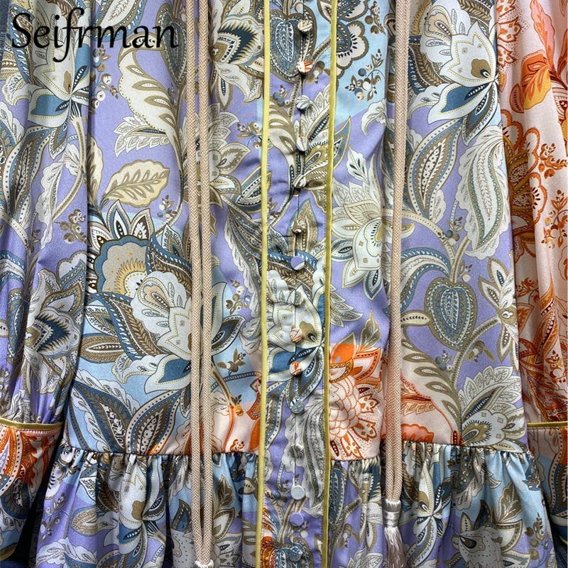Seifrmann Women Summer Fashion DesignerParty Midi Dress Lantern Sleeve Sashes Ruffles Vintage Floral Print Ladies A-Line Dress
Seifrmann Women Summer Fashion DesignerParty Midi Dress Lantern Sleeve Sashes Ruffles Vintage Floral Print Ladies A-Line Dress