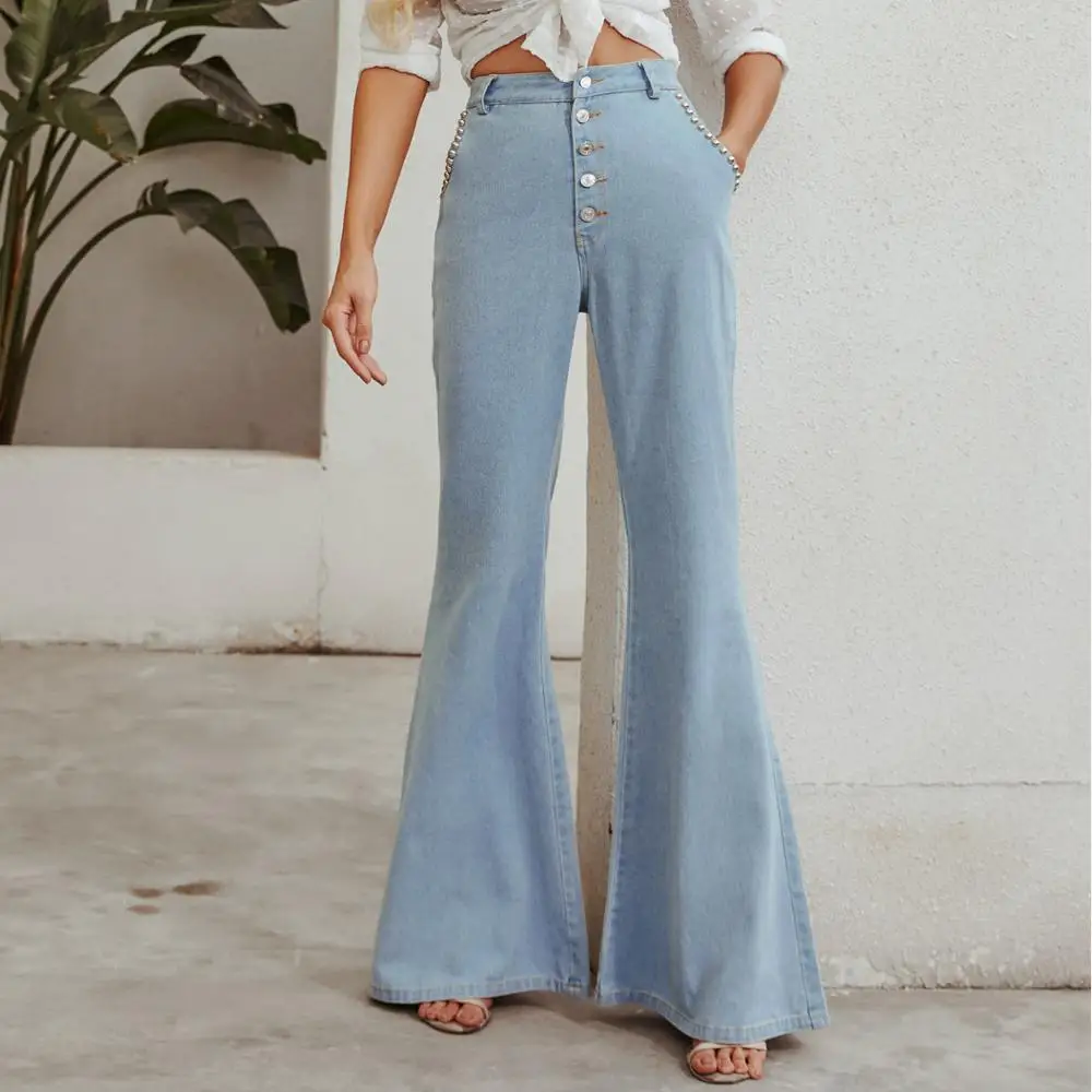 Factory Sale Plus Size Streetwear Flared Pants Women Spring Autumn Cotton High Waist Flare Jeans WomenJeans
Factory Sale Plus Size Streetwear Flared Pants Women Spring Autumn Cotton High Waist Flare Jeans WomenJeans