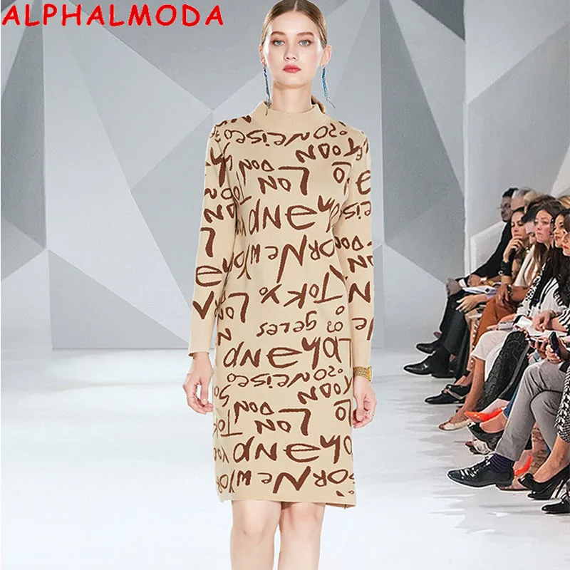 ALPHALMODA 2021 Autumn Winter New Vintage Knitted Pullover Long Sleeve Letter Graffiti Sweater Dress Ladies Elegant Letter Dress
ALPHALMODA 2021 Autumn Winter New Vintage Knitted Pullover Long Sleeve Letter Graffiti Sweater Dress Ladies Elegant Letter Dress
