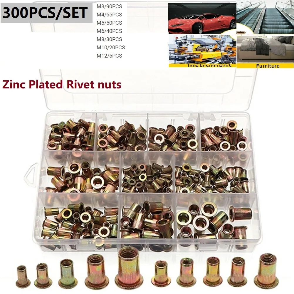 300pcs M3 M4 M5 M6 M8 M10 M12 Carbon Steel Knurled Nuts Rivnut Flat Head ////////////////////////////////////////////////
300pcs M3 M4 M5 M6 M8 M10 M12 Carbon Steel Knurled Nuts Rivnut Flat Head ////////////////////////////////////////////////
