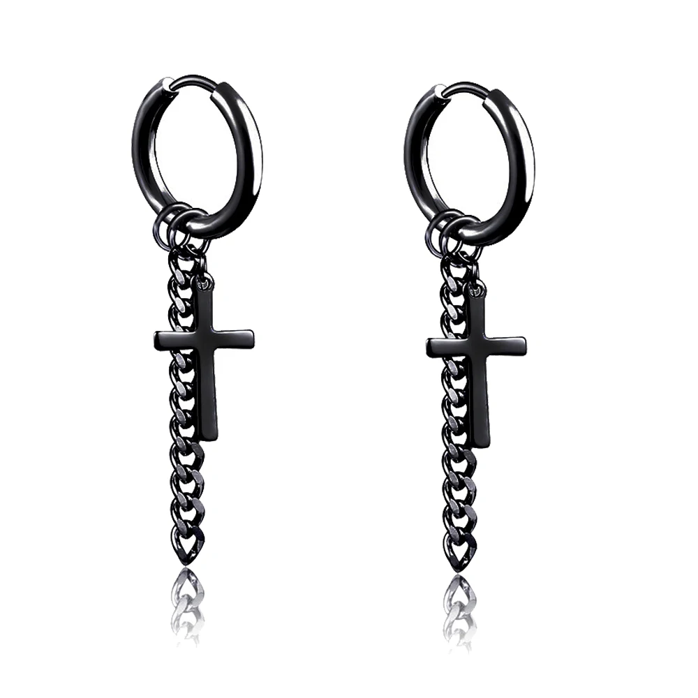 1 Pair for men Women Cool Dangle Stud Earring Piercing Set Stainless Steel Unisex Black Huggie Hoop Earrings 
1 Pair for men Women Cool Dangle Stud Earring Piercing Set Stainless Steel Unisex Black Huggie Hoop Earrings