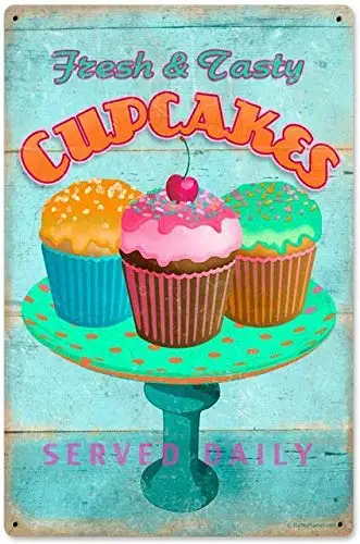 Cupcake Bakery Shop Theme Vintage Retro Sign 8x12 Inch Decor Metal Tin Sign
Cupcake Bakery Shop Theme Vintage Retro Sign 8x12 Inch Decor Metal Tin Sign