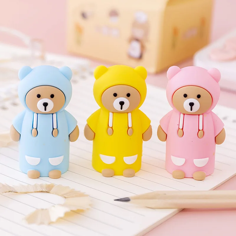 Cartoon soft plastic bear pencil sharpener primary school stationery supplies children mini pencil sharpener
Cartoon soft plastic bear pencil sharpener primary school stationery supplies children mini pencil sharpener
