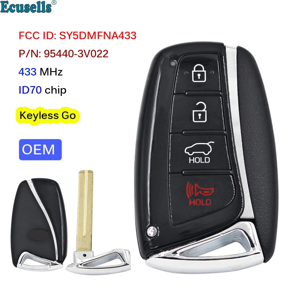 Оригинальный БЕСКЛЮЧЕВОЙ ключ Go Smart Remote с 4 кнопками 433 МГц ID70 чип для Hyundai Azera 2015-2018 P/N: 95440-3V022 FCC ID: SY5DMFNA433
Оригинальный БЕСКЛЮЧЕВОЙ ключ Go Smart Remote с 4 кнопками 433 МГц ID70 чип для Hyundai Azera 2015-2018 P/N: 95440-3V022 FCC ID: SY5DMFNA433
