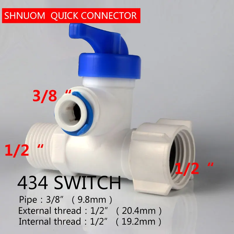 1/2 " to 3/8" Pipe Plastic Quick Connect Three-way Ball Faucet Water Filter Valve Reverse Osmosis System Purifier Accessories
1/2 " to 3/8" Pipe Plastic Quick Connect Three-way Ball Faucet Water Filter Valve Reverse Osmosis System Purifier Accessories