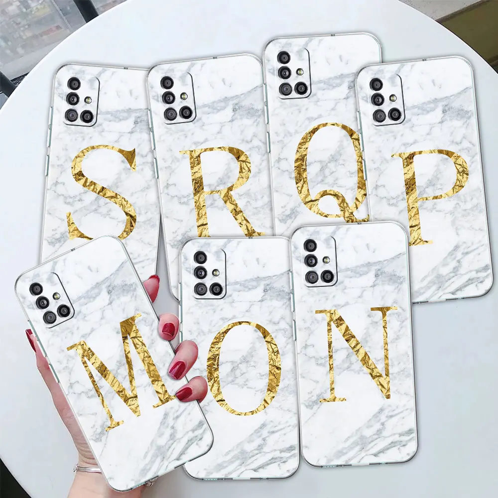 Letter R S Q white marble Transparent Case For Samsung Galaxy A51 A71 A21s A31 A12 A32 5G A21 EU A52 4G A41 A11 A22 Phone Cover
Letter R S Q white marble Transparent Case For Samsung Galaxy A51 A71 A21s A31 A12 A32 5G A21 EU A52 4G A41 A11 A22 Phone Cover