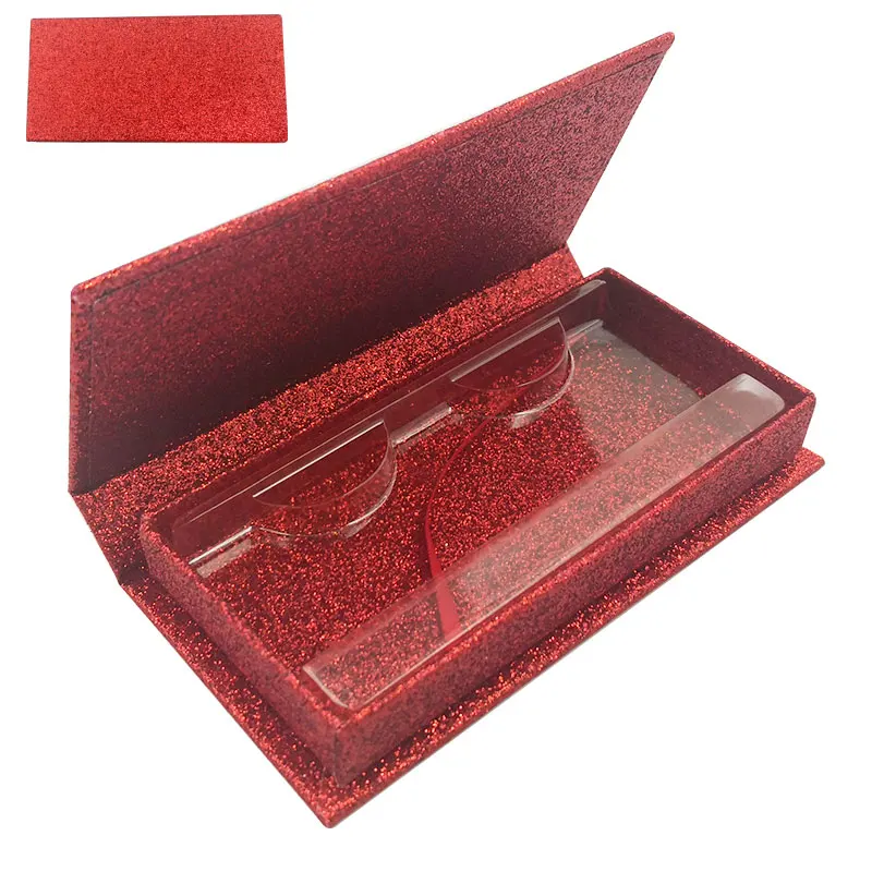 wholesale false Eyelashes Packaging Box Lash Boxes Packaging Custom Logo Faux Mink Lashes Strip glitter shiny Empty Case Vendors
