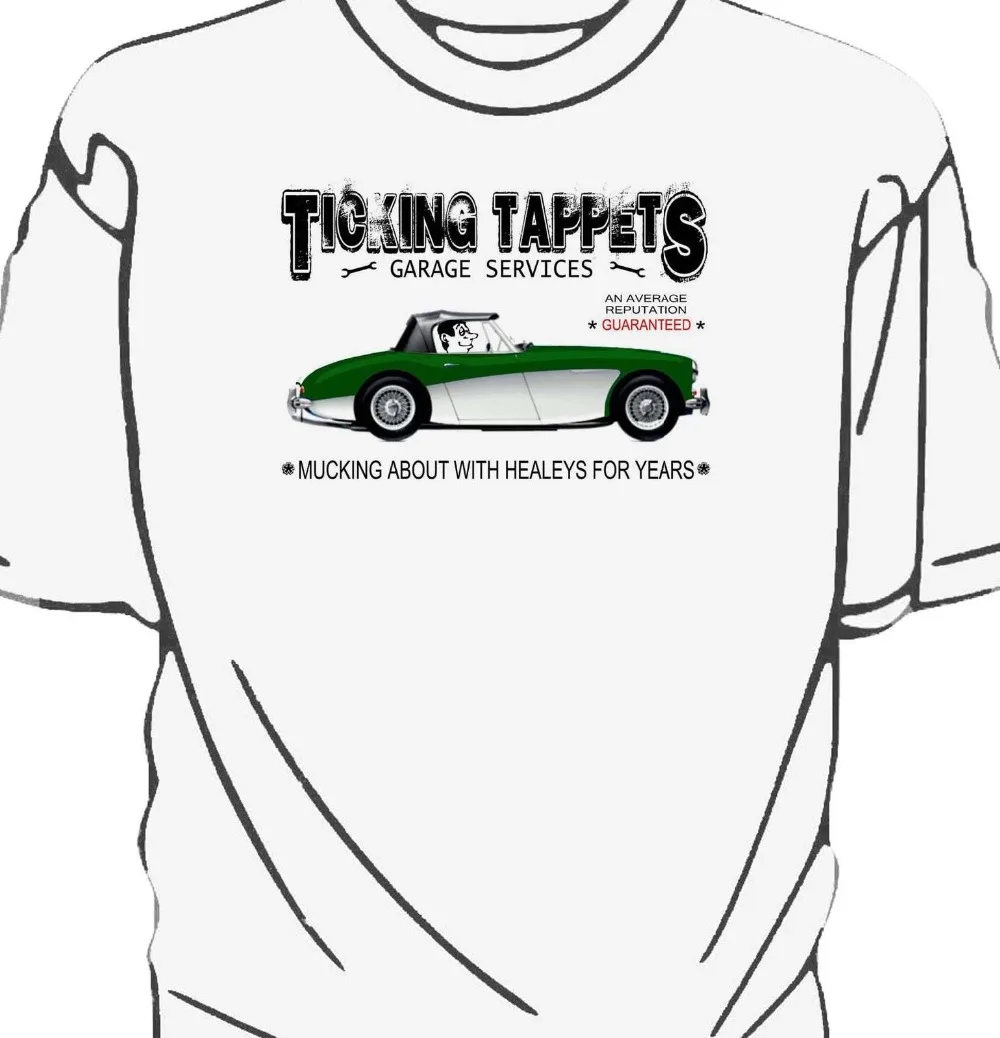 Stranger Things Print T-Shirts Original 'Ticking Tappets Garage Services' T-Shirt. British Classic Car Fans 3000Fitness T-Shirt 
Stranger Things Print T-Shirts Original 'Ticking Tappets Garage Services' T-Shirt. British Classic Car Fans 3000Fitness T-Shirt
