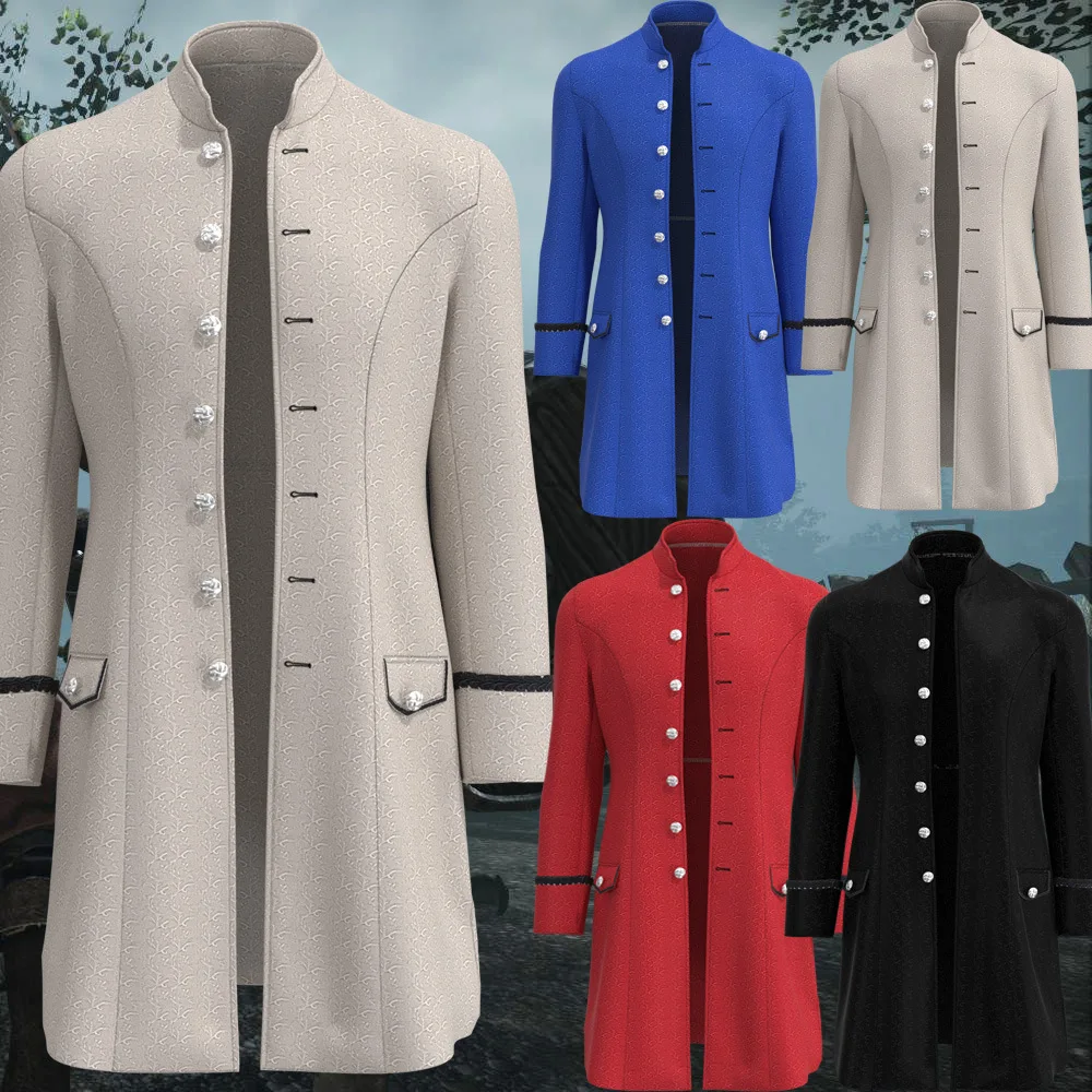 Men Coat Uniform Steam Punk Long Style Stand Collar Solid Retro Trench Show Clothing Halloween Party Costume
Men Coat Uniform Steam Punk Long Style Stand Collar Solid Retro Trench Show Clothing Halloween Party Costume