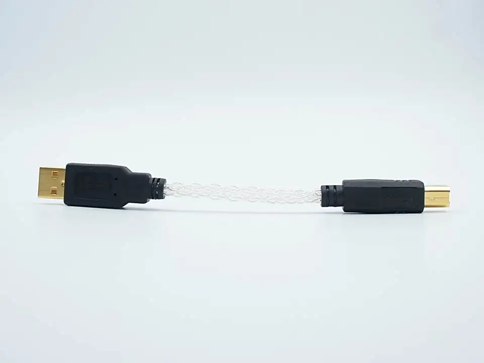 12 см USB 2 0 A-B ophile HiFi DAC чистый серебряный кабель аудио | Электроника