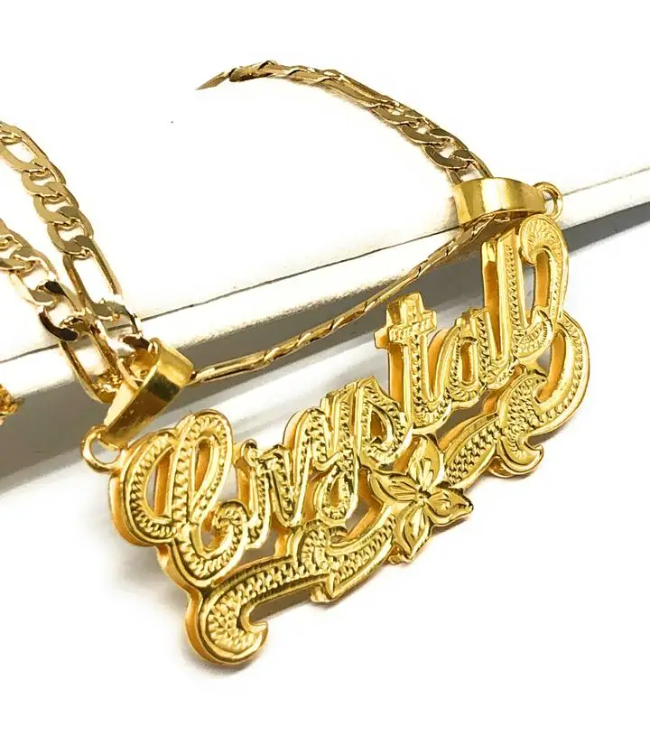 GOLD PLATED SILVER CUSTOMIZED 3D ILLUSION DOUBLE CLASSIC NAMEPLATE NECKLACE WITH CHAIN
GOLD PLATED SILVER CUSTOMIZED 3D ILLUSION DOUBLE CLASSIC NAMEPLATE NECKLACE WITH CHAIN