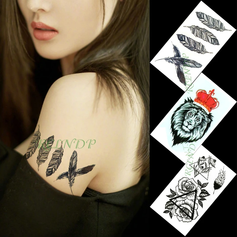 Waterproof Temporary Tattoo Sticker Crown Lion King Feather Flower Small Art Tatto Flash Tatoo Fake Tattoos For Women Men Kid
Waterproof Temporary Tattoo Sticker Crown Lion King Feather Flower Small Art Tatto Flash Tatoo Fake Tattoos For Women Men Kid