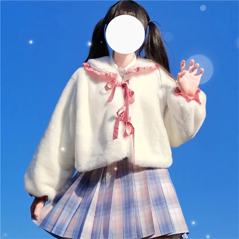 Autumn And Winter Plush Coat Soft Girl Short Sweater Small Cape Sweet Bow Cute Girls Lolita Top Student Cosplay Anime Furry Coat
Autumn And Winter Plush Coat Soft Girl Short Sweater Small Cape Sweet Bow Cute Girls Lolita Top Student Cosplay Anime Furry Coat