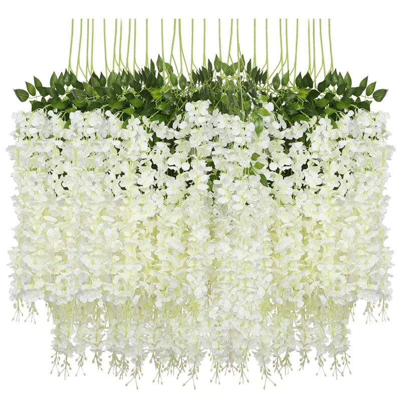 12 Pack (43.2 FT) Artificial Wisteria Vine Fake Wisteria Hanging Garland Silk Long Hanging Bush Flowers String Home Party Weddin
12 Pack (43.2 FT) Artificial Wisteria Vine Fake Wisteria Hanging Garland Silk Long Hanging Bush Flowers String Home Party Weddin