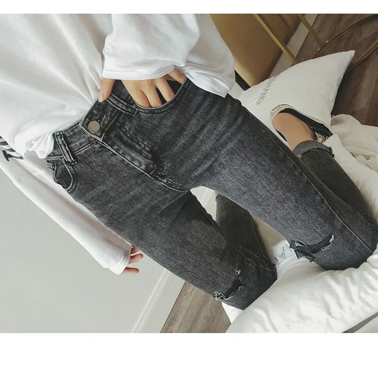 Woman Jeans Pants Autumn and Winter Jeans High Waist Ripped Ankle-Tied Pencil Pants
Woman Jeans Pants Autumn and Winter Jeans High Waist Ripped Ankle-Tied Pencil Pants