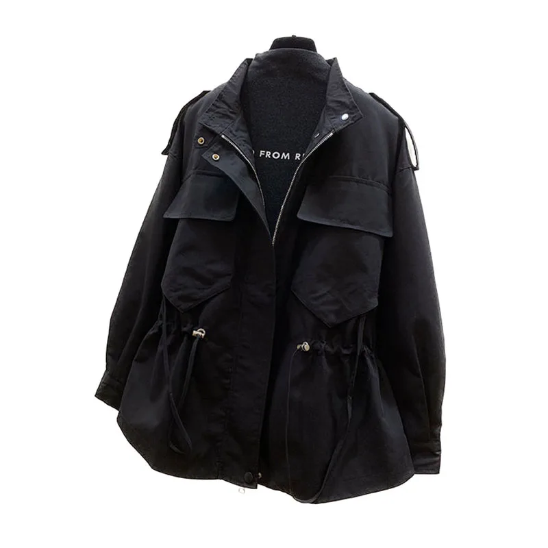 Windbreaker Women Mid-Length 2021 Spring Autumn New Style Back Printed Jacket Loose Stand-UP Collar Coat Waist Outwear Female483
Windbreaker Women Mid-Length 2021 Spring Autumn New Style Back Printed Jacket Loose Stand-UP Collar Coat Waist Outwear Female483