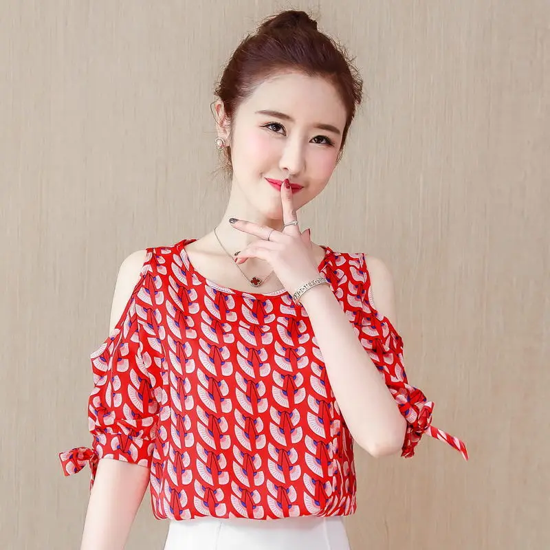 Summer 2021 New Short-sleeve Women's O-neck Floral Chiffon Shirts Loose and Thin Strapless Top Women Blouse Blusas Mujer Y786
Summer 2021 New Short-sleeve Women's O-neck Floral Chiffon Shirts Loose and Thin Strapless Top Women Blouse Blusas Mujer Y786