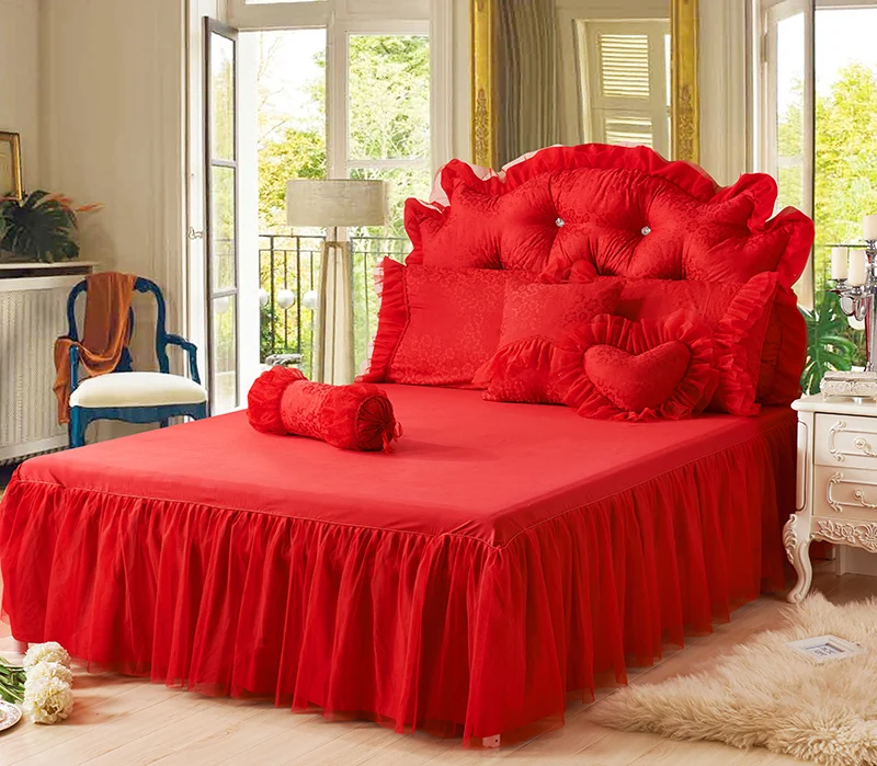 4Pcs red pink Jacquard Cotton Luxury wedding Bedding Set King Queen Bed Set Lace Duvet Cover Bed skirt Pillowcase bedclothes
4Pcs red pink Jacquard Cotton Luxury wedding Bedding Set King Queen Bed Set Lace Duvet Cover Bed skirt Pillowcase bedclothes
