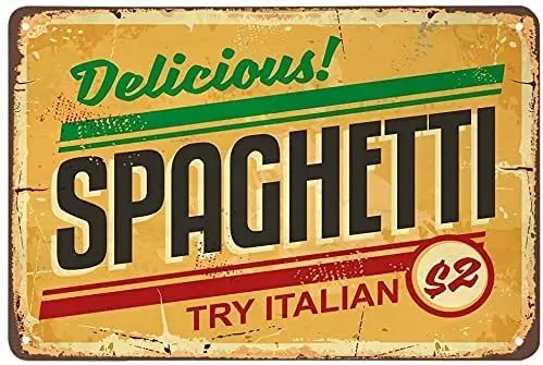 Metal Tin Sign Wall Decoration Pasta Try Italian Cuisine Restaurant Art Decoration Suitable for Home Bar Cafe Restaurant Club
Metal Tin Sign Wall Decoration Pasta Try Italian Cuisine Restaurant Art Decoration Suitable for Home Bar Cafe Restaurant Club