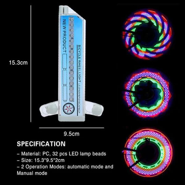 3D Bicycle Spokes LED Lights Colorful Bicycle Wheel Light Multi-color 42 Patterns 16 LED Bike Spokes Light HA
3D Bicycle Spokes LED Lights Colorful Bicycle Wheel Light Multi-color 42 Patterns 16 LED Bike Spokes Light HA