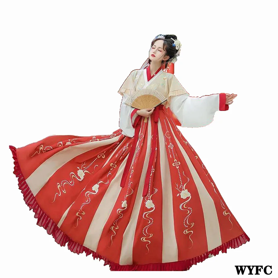 Spring Autumn Chinese Traditional Women's Clothing Wei Jin Costume Hanfu 6M Set Embroidered Top Gorgeous Fairy Skirt Daily Show
Spring Autumn Chinese Traditional Women's Clothing Wei Jin Costume Hanfu 6M Set Embroidered Top Gorgeous Fairy Skirt Daily Show