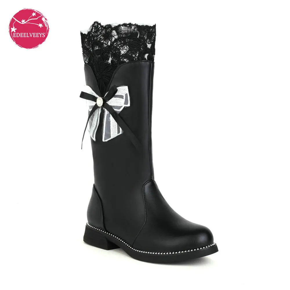 2021 Autumn Winter Girls Low Chunky Heels Cute Lolita Shoes Cosplay JK Uniform Bowtie Lace Ruffles Mid Calf Womens Boots
2021 Autumn Winter Girls Low Chunky Heels Cute Lolita Shoes Cosplay JK Uniform Bowtie Lace Ruffles Mid Calf Womens Boots