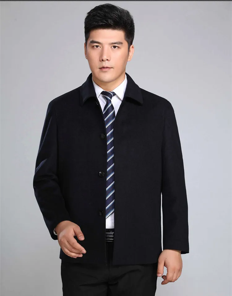 Winter Men's Woolen Jackets Turn-down Collar Men Wool Coat Middle aged Wool & Blends Casual Male Casaco Masculino HH245
Winter Men's Woolen Jackets Turn-down Collar Men Wool Coat Middle aged Wool & Blends Casual Male Casaco Masculino HH245