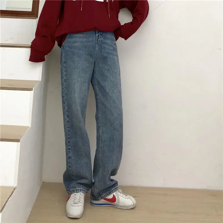 Spring and autumn new retro high-waisted straight jeans loose-fitting schoolgirl hundred with thin broad-legged trousers
Spring and autumn new retro high-waisted straight jeans loose-fitting schoolgirl hundred with thin broad-legged trousers